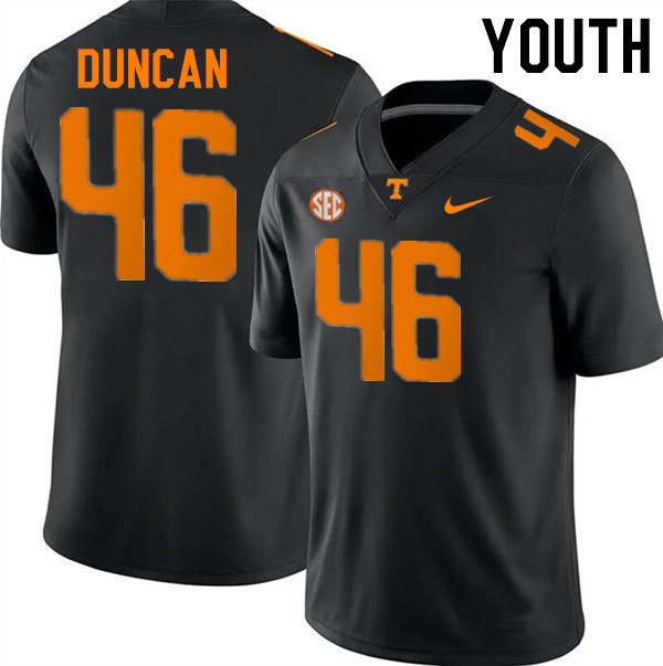 Youth #46 Cody Duncan Tennessee Volunteers College Football Jerseys Stitched-Black